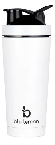 blu lemon Insulated Stainless Steel Protein Shaker-  White