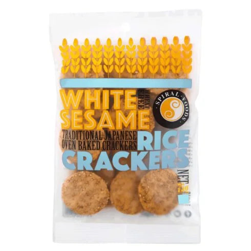 Spiral Foods White Sesame Rice Crackers