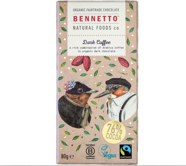 Bennetto Chocolate Dark Coffee 80g